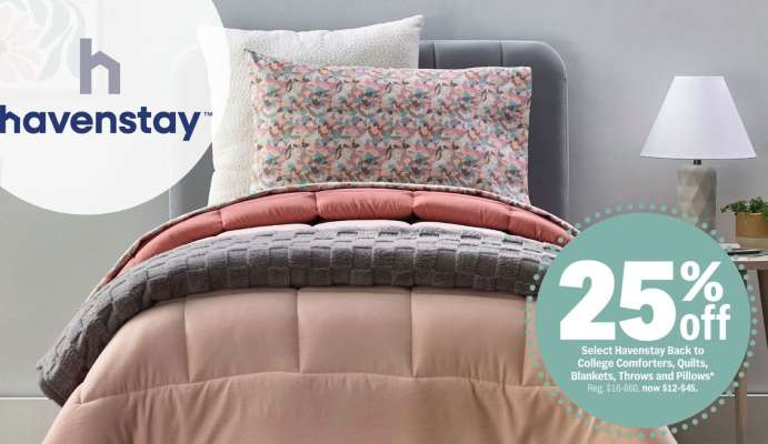 Havenstay Back to College Comforters, Quilts, Blankets, Throws and Pillows