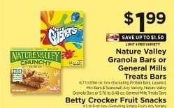 Nature Valley Granola Bars or General Mills Treats Bars