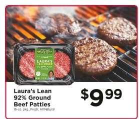 Laura’s Lean 92% Ground Beef Patties