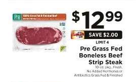 Pre Grass Fed Boneless Beef Strip Steak