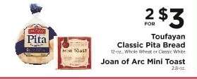 Toufayan Classic Pita Bread, Joan of Arc Mini Toast