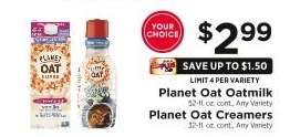Planet Oat Oatmilk / Planet Oat Creamers