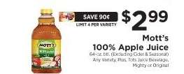 Mott's 100% Apple Juice