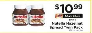 Nutella Hazelnut Spread Twin Pack
