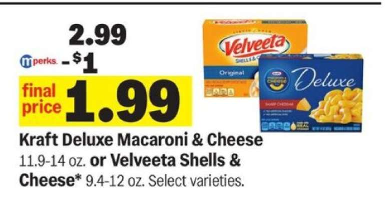Kraft Deluxe Macaroni & Cheese or Velveeta Shells & Cheese*