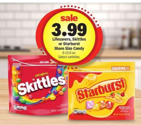 Lifesavers, Skittles or Starburst Share Size Candy