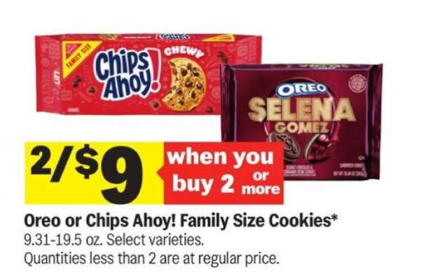 Oreo or Chips Ahoy Family Size Cookies