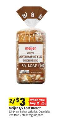 Meijer 1/2 Loaf Bread