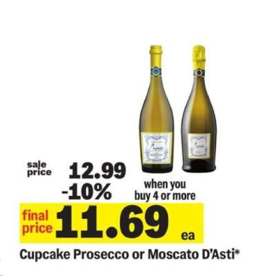 Cupcake Prosecco or Moscato D’Asti