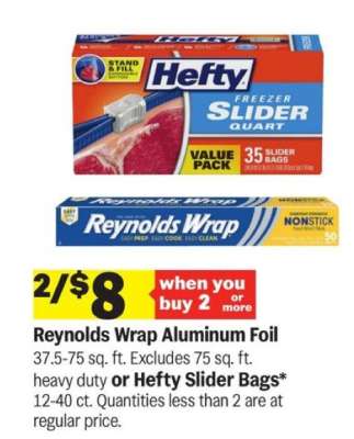 Reynolds Wrap Aluminum Foil or Hefty Slider Bags