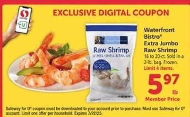 Waterfront BISTRO Extra Jumbo Raw Shrimp