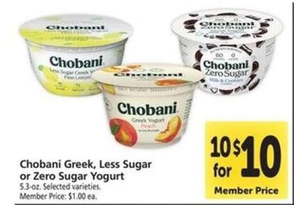 Chobani Greek, Less Sugar or Zero Sugar Yogurt