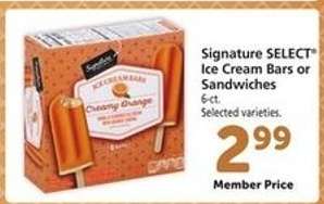 Signature SELECT Ice Cream Bars or Sandwiches