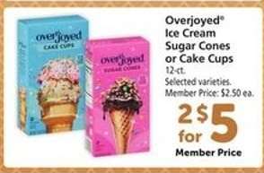 Overjoyed Ice Cream Sugar Cones or Cake Cups