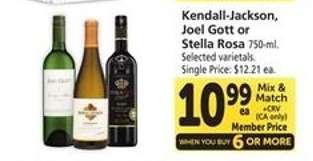 Kendall-Jackson, Joel Gott or Stella Rosa