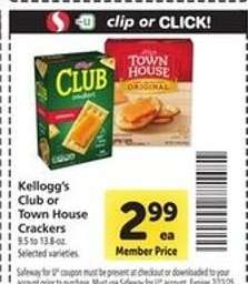 Kellogg's Club or Town House Crackers