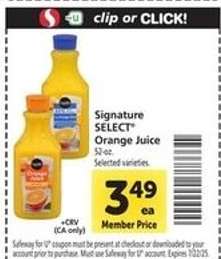 Signature Select Orange Juice