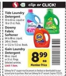 Tide, Downy, Gain Laundry Products