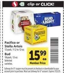 Pacifico or Stella Artois