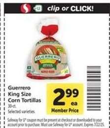 Guerrero King Size Corn Tortillas