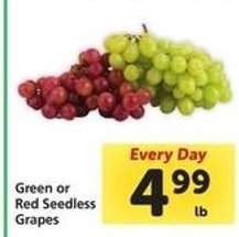 Green or Red Seedless Grapes