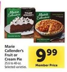 Marie Callender's Fruit or Cream Pie