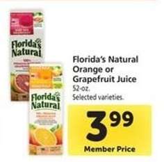 Florida's Natural Orange or Grapefruit Juice