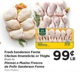 Fresh Sanderson Farms Chicken Drumsticks or Thighs