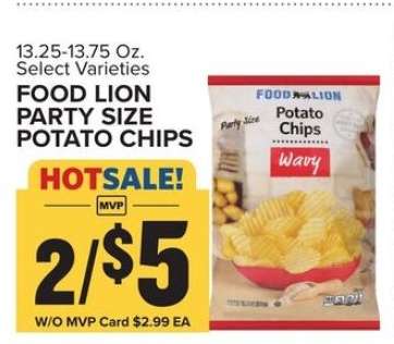 FOOD LION PARTY SIZE POTATO CHIPS