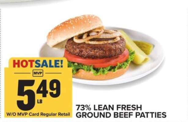73% Lean Fresh Ground Beef Patties