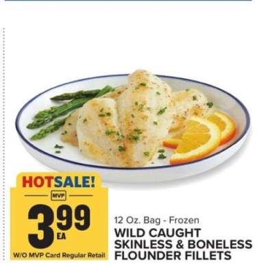 Wild Caught Skinless & Boneless Flounder Fillets