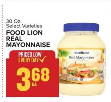 FOOD LION REAL MAYONNAISE