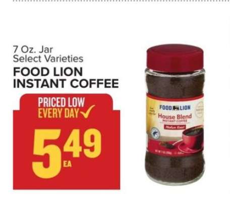 FOOD LION INSTANT COFFEE