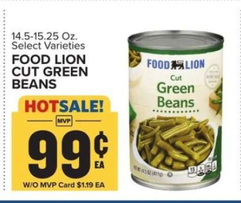 FOOD LION CUT GREEN BEANS