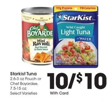 Starkist Tuna or Chef Boyardee