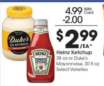 Heinz Ketchup or Duke's Mayonnaise