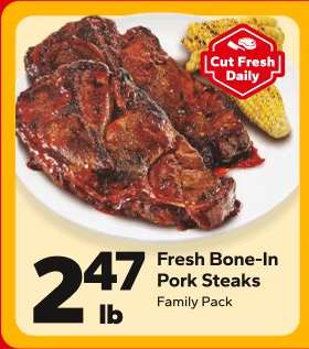 Fresh Bone-In Pork Steaks