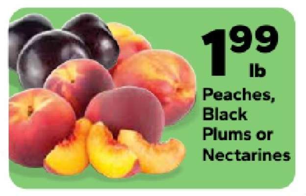 Peaches, Black Plums or Nectarines