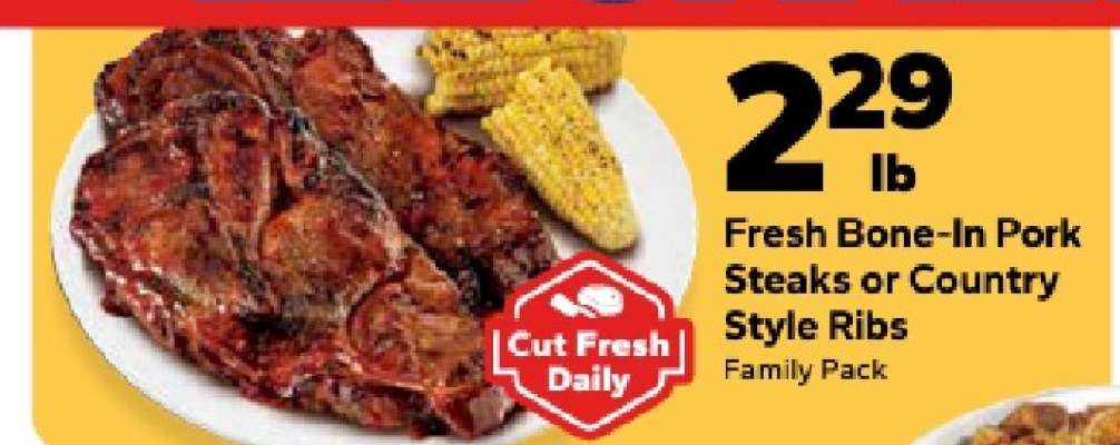 Fresh Bone-In Pork Steaks or Country Style Ribs