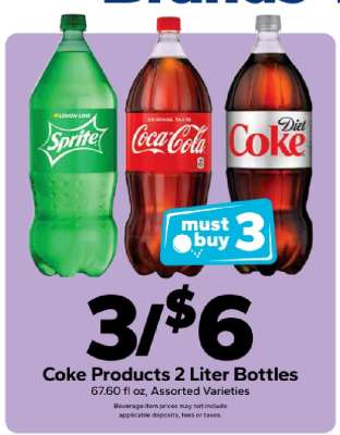 Coke Products 2 Liter Bottles