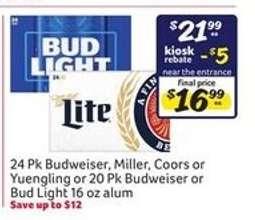 Budweiser, Miller, Coors, Yuengling, Bud Light
