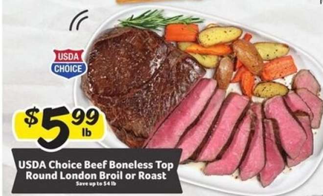 USDA Choice Beef Boneless Top Round London Broil or Roast