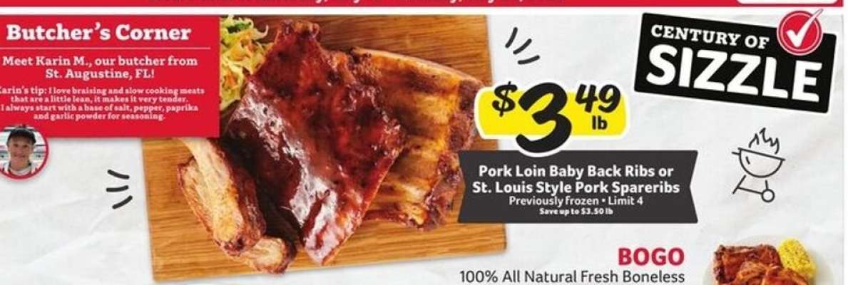 Pork Loin Baby Back Ribs or St. Louis Style Pork Spareribs