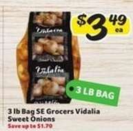 3 lb Bag SE Grocers Vidalia Sweet Onions