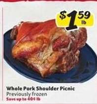 Whole Pork Shoulder Picnic