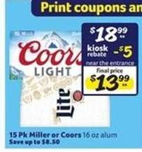 15 Pk Miller or Coors