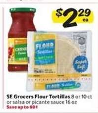 SE Grocers Flour Tortillas or Salsa
