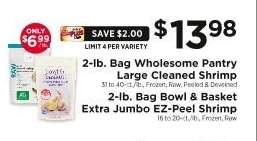 Wholesome Pantry Large Cleaned Shrimp / Bowl & Basket Extra Jumbo EZ-Peel Shrimp