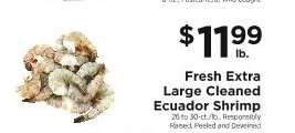 Fresh Extra Large Cleaned Ecuador Shrimp