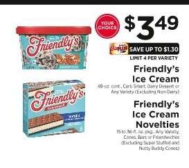 Friendly's Ice Cream or Novelties
